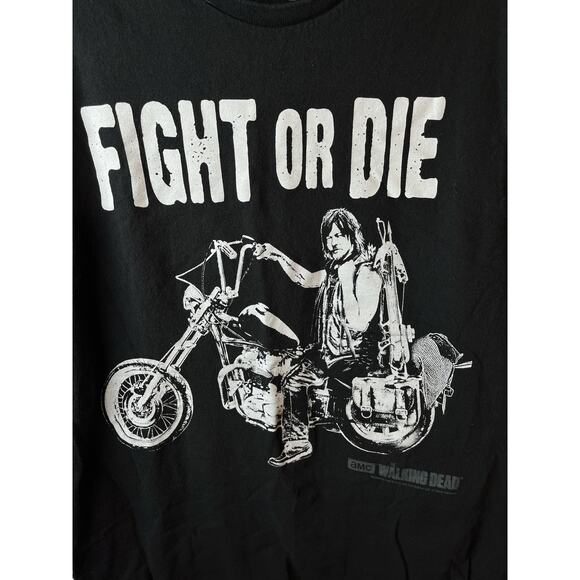 Walking Dead 'Fight Or Die' Graphic T-Shirt AMC 2015 Size M - Picture 4 of 6